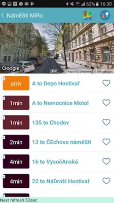 Prague Transit Timetable android App screenshot 1