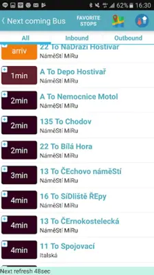 Prague Transit Timetable android App screenshot 3