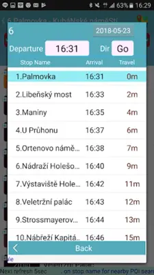 Prague Transit Timetable android App screenshot 4