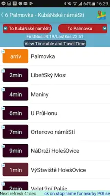 Prague Transit Timetable android App screenshot 5